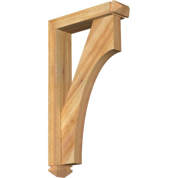 Ekena Millwork Westlake Arts and Crafts Rough Sawn Bracket w/ Offset Brace, Western Red Cedar, 4"W x 16"D x 28"H BKT0402X16X28WTL03RWR - main